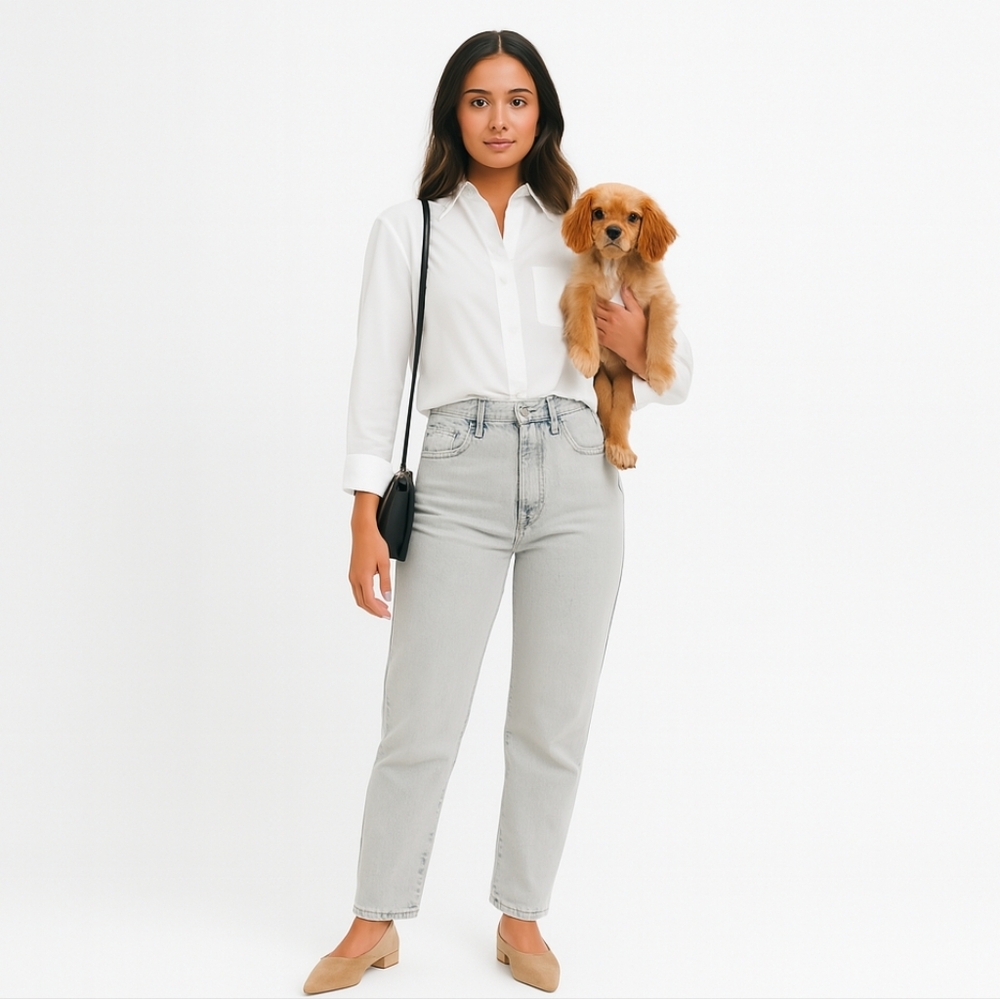 Edwin Orbital Grey Straight Y2K 90's Button Fly Preppy Denim Jeans Women's